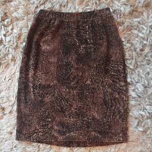 Vintage Leopard Print Pencil Skirt